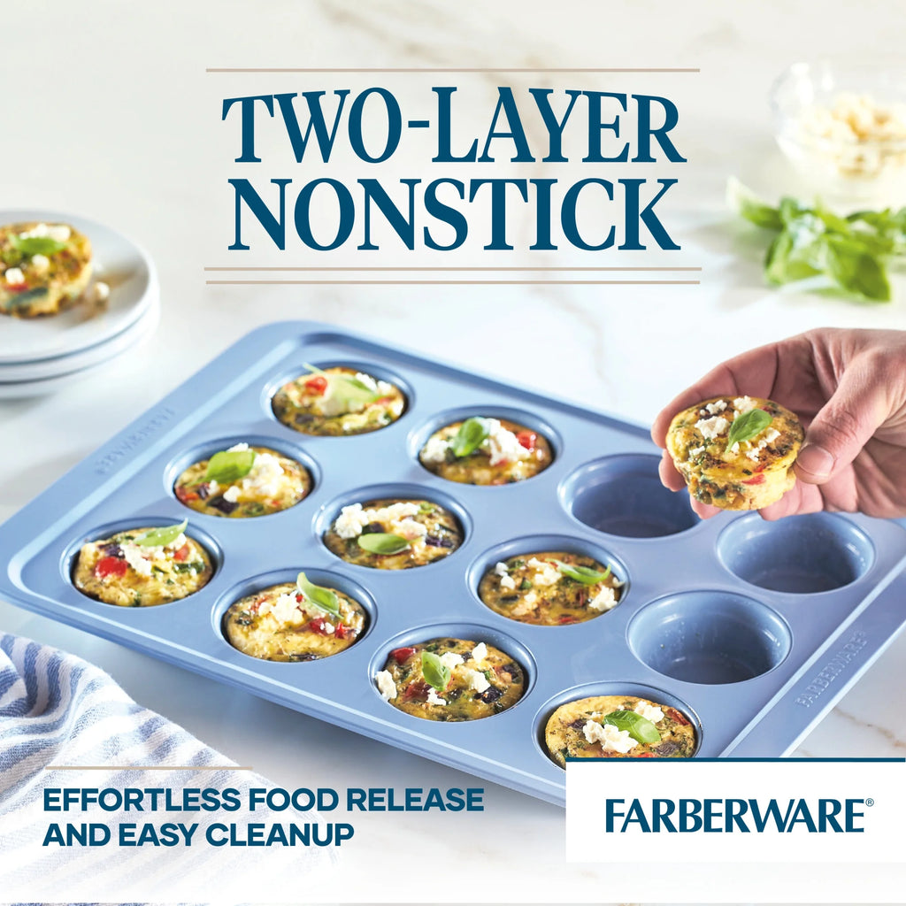 Nonstick Bakeware Sheet Pan and 12-Cup Muffin Pan Set, 2-Piece H8278