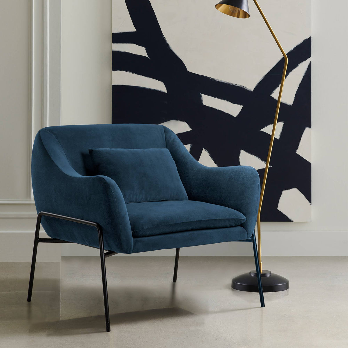 Blue Velvet Accent Chair S43361
