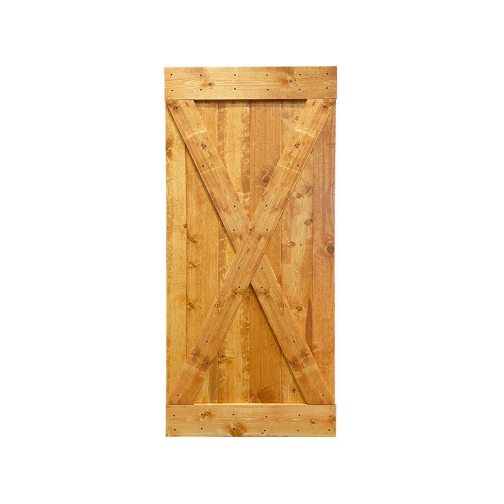36 in. x 84 in. Solid Knotty Pine Wood Interior Sliding Barn Door Slab L6214