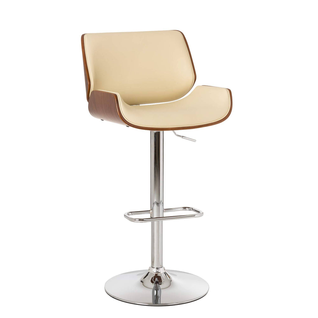 Beige Adjustable Height Swivel Bar Stool S74491