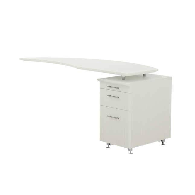 Curved Desk Return with Pedestal X1556