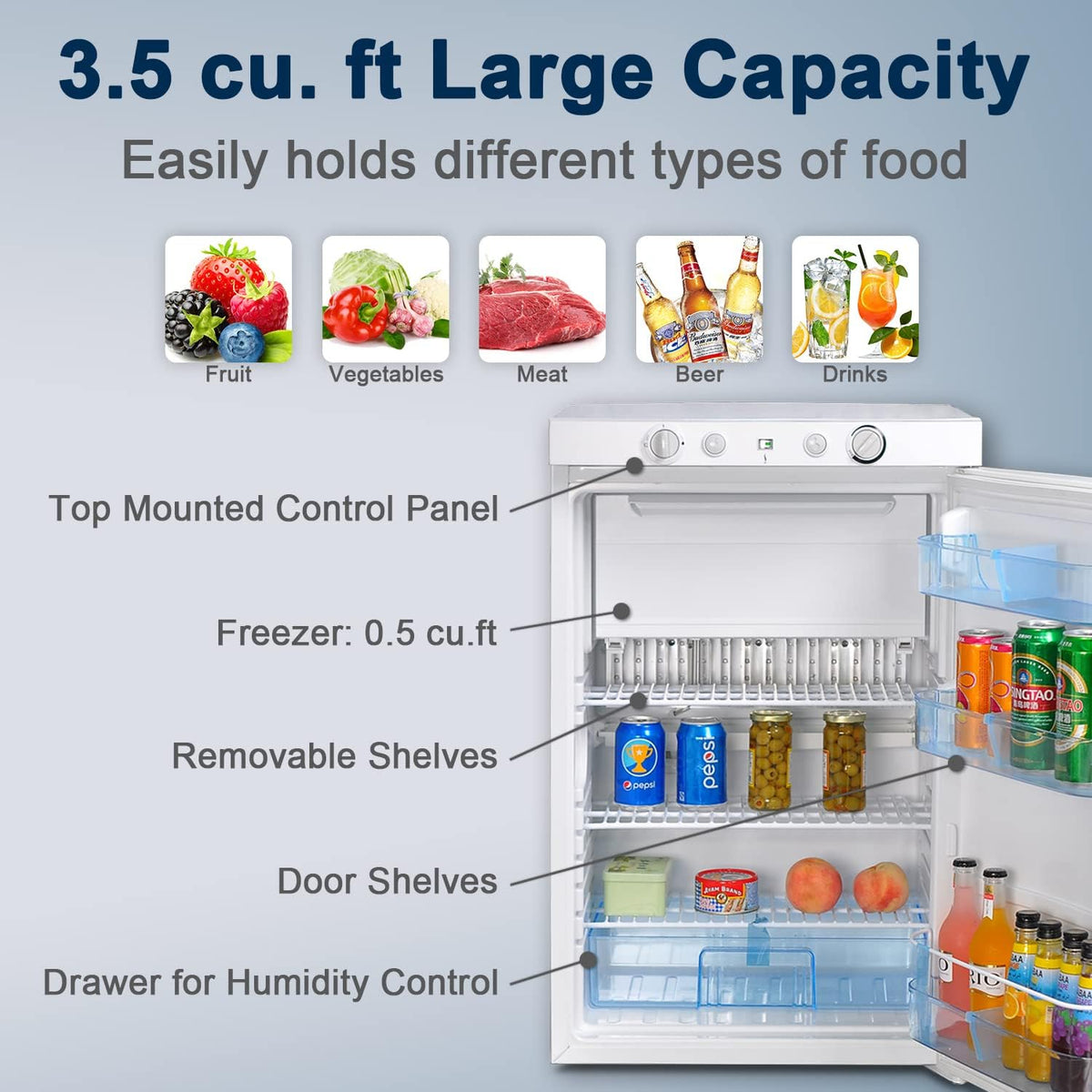 1.4 Cu.ft. 3 Way Propane Refrigerator T679