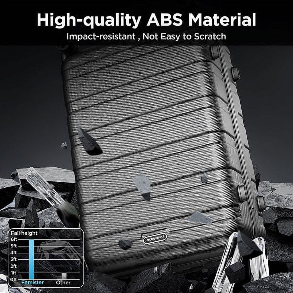 5 Piece Hardside Luggage Suitcase Set with 360° Double Spinner Wheels Integrated TSA Lock ABS Hardshell P868301