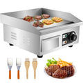 14 inch Electric Countertop Flat Top Griddle Non-Stick Commercial Teppanyaki Grill Stainless Steel R5578