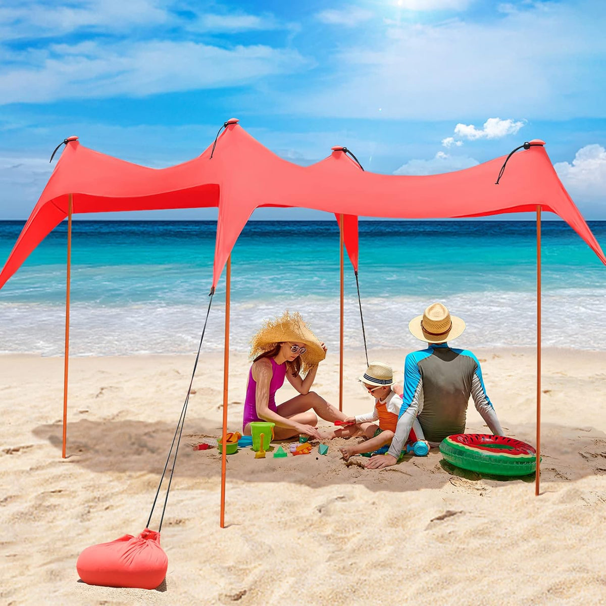 6 Person Pop Up Beach Tent with Carrying Bag I478