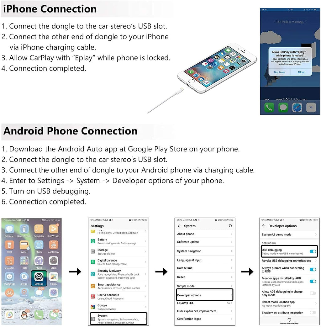 USB Dongle for Android Auto and Car Play Car Radio L555
