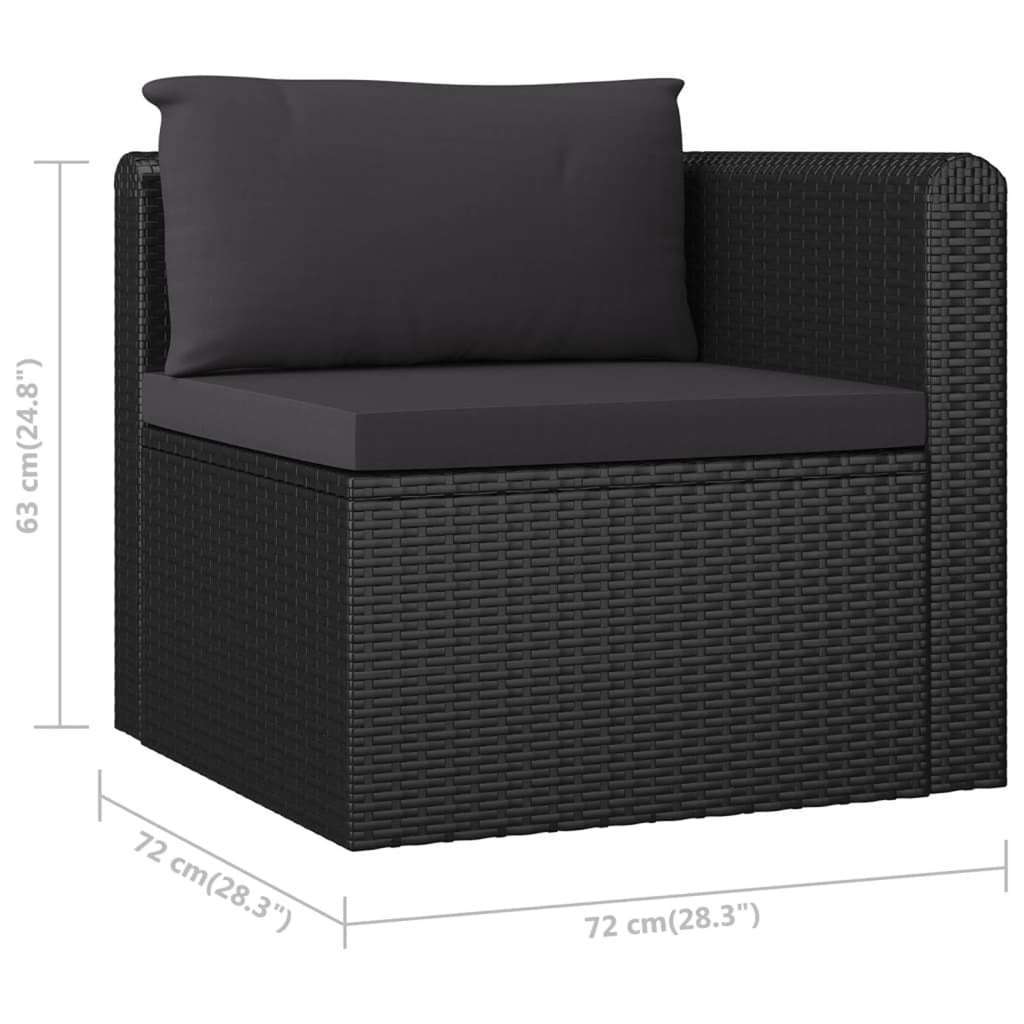 2 Piece Poly Rattan Patio Sofa Set with Cushions S7171