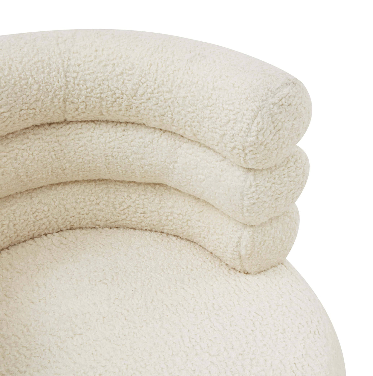 Cream Faux Shearling Swivel Chair I628