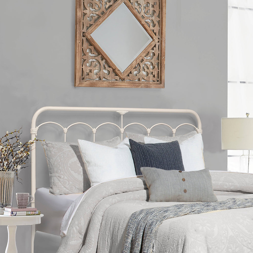 King Soft White Metal Headboard N330690