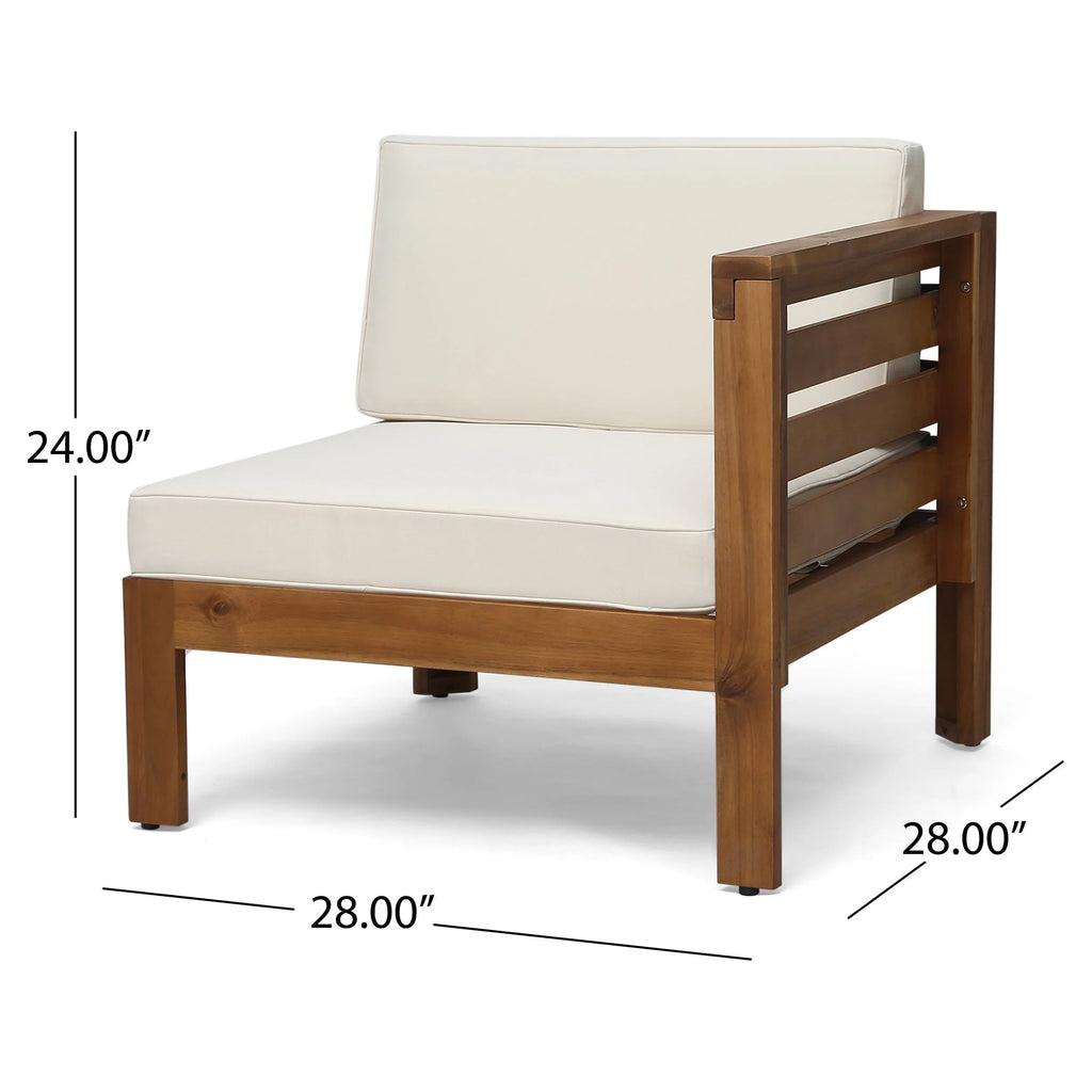 Teak 5 Piece Outdoor Fabric Acacia Wood Sofa Set S376153