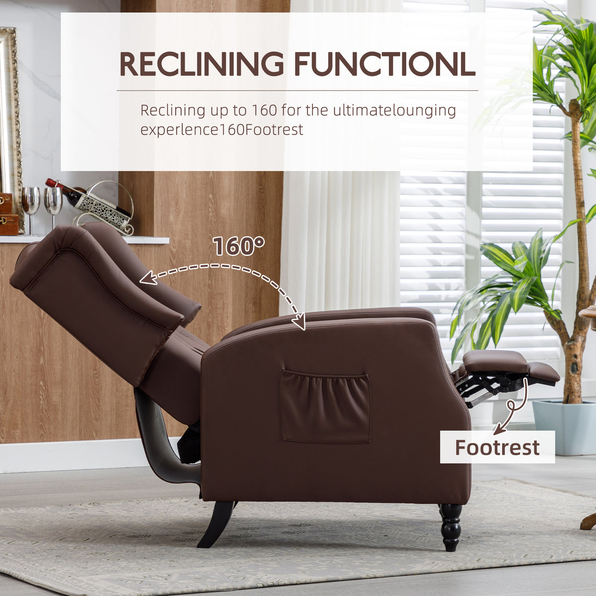 Tiger Chair Single Sofa High Back Fabric I3860