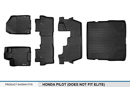 Black 3 Row Floor Mats and Cargo Liner for Honda Pilot A791671