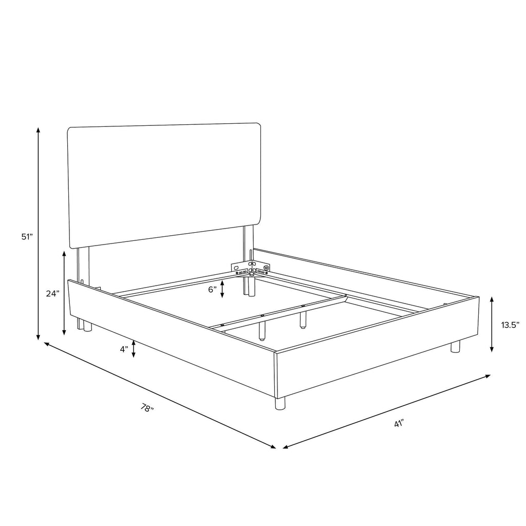Twin Upholstered Bed V7800