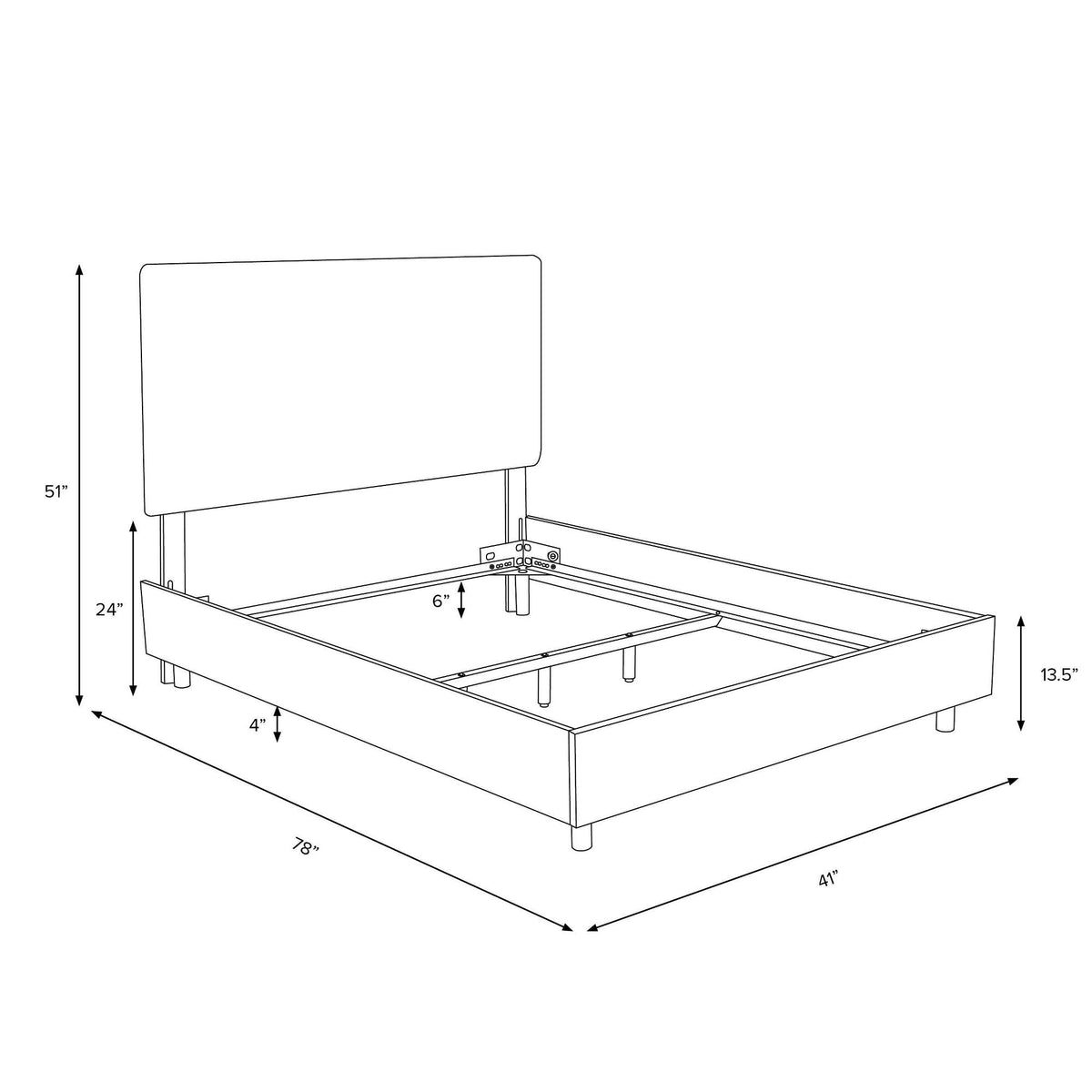 Twin Upholstered Bed V7800