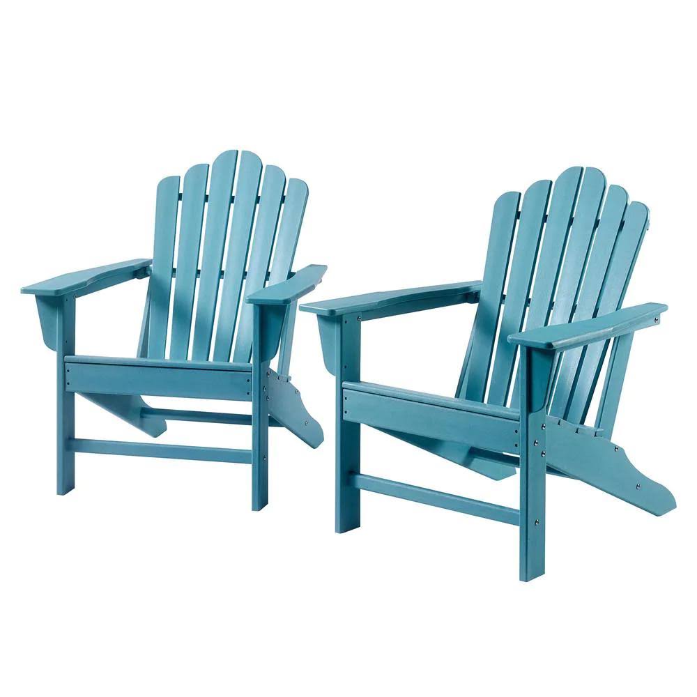 Blue Plastic Adirondack Chair (2-Pack) L91080
