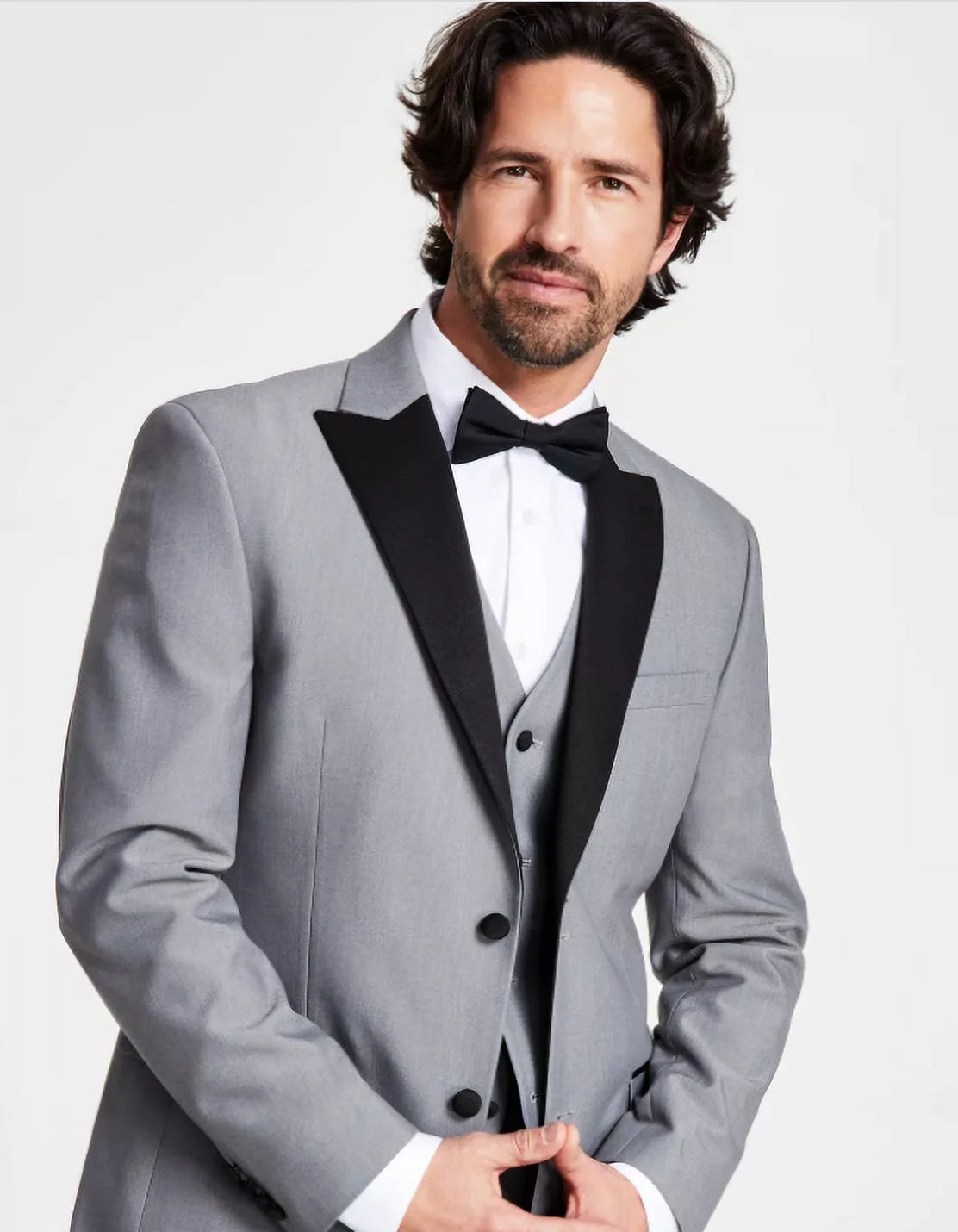 Mens Slim-Fit Tuxedo Jacket Grey 36S R95765