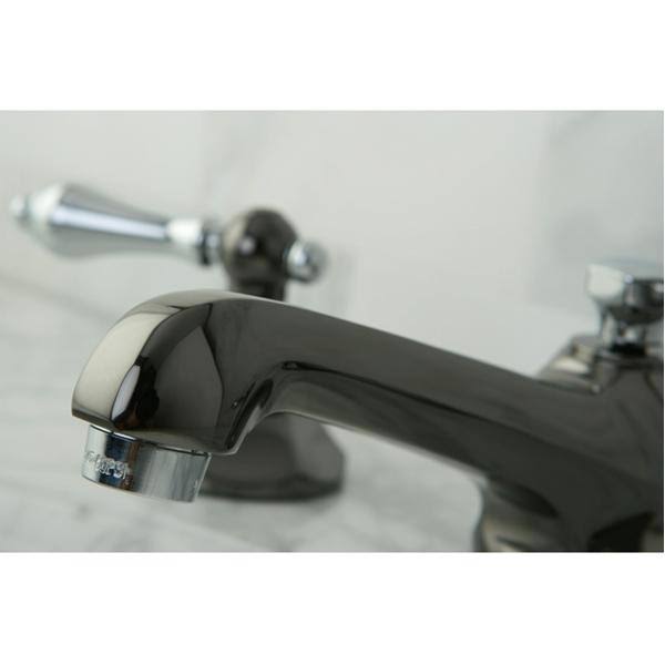 Polished Chrome/Black Nickel Widespread Lavatory Faucet with Brass Pop Up D3531