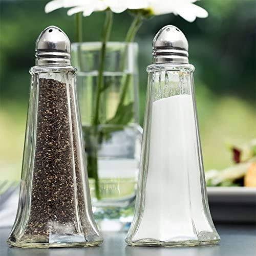 12 PC Glass Salt and Pepper Shakers with Silver Cap E84623