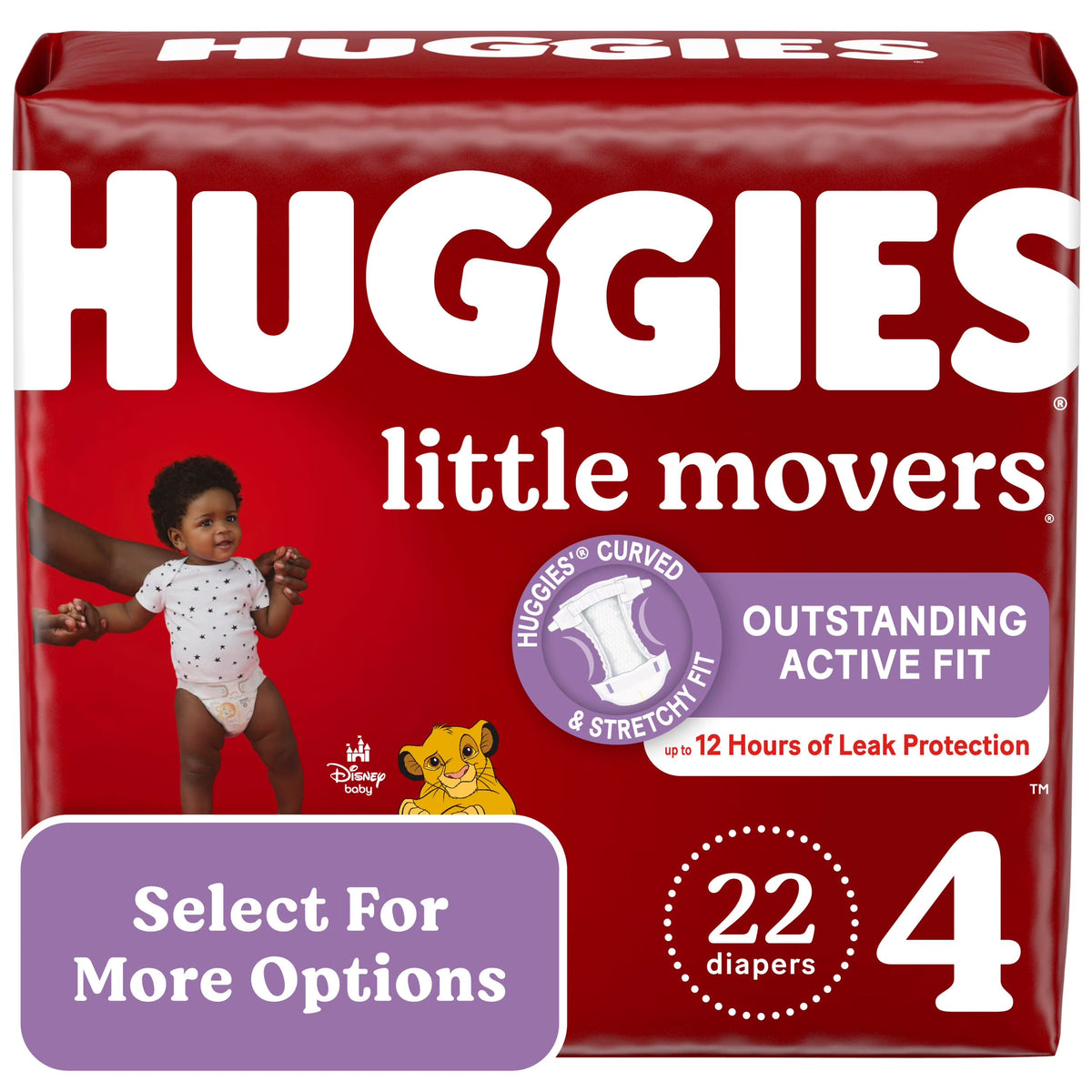 Huggies Little Movers Baby Diapers, Size 4, 22 Ct H1687