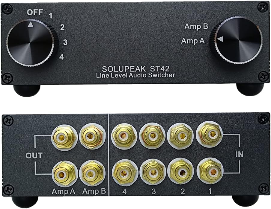 4-Way RCA Audio Switch Splitter Box T208