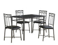 5pcs Grey Foam Metal Leather Look Dining Set C5922