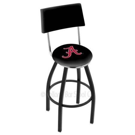 Black Swivel Bar Stool with Back M65542