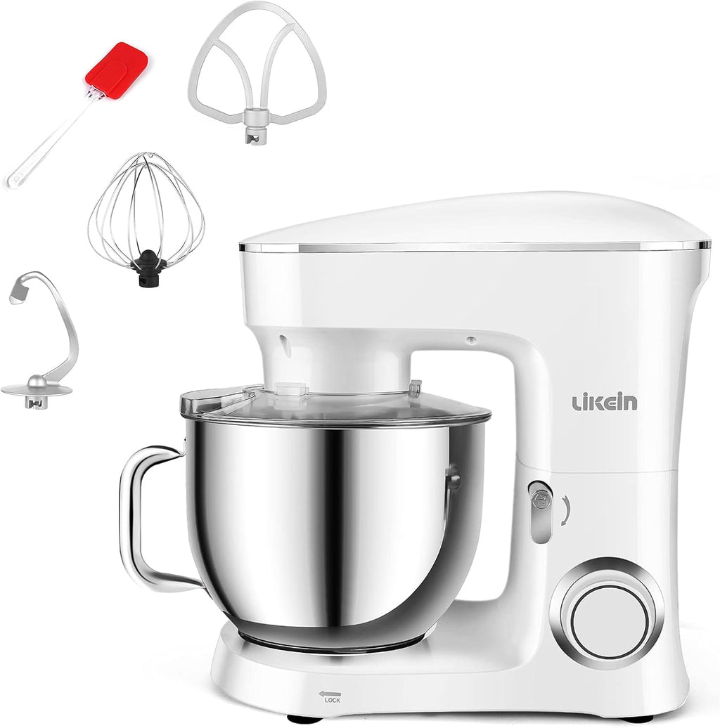 7.4QT 660W Electric Stand Mixer with Dough Hook, Mixing Beater, Whisk, Splash Guard (Black) O667172