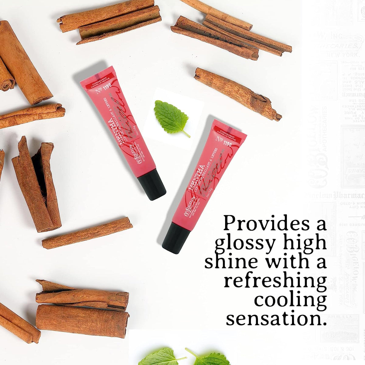 Cinnamint Mentha Lip Shine Lip Balm Trio, 3 Pack, 0.5 oz each V7390