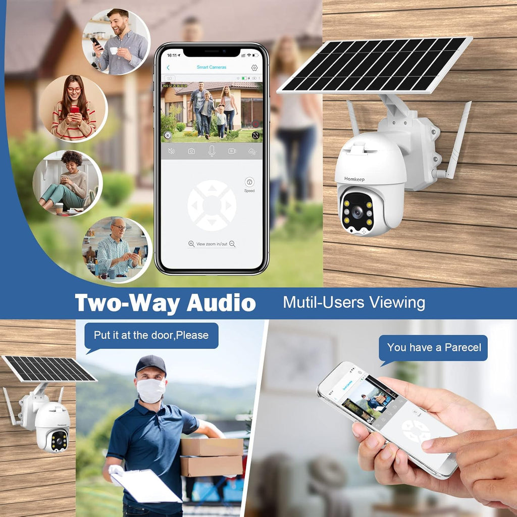 Wireless PTZ 360° View 1080P Security Camera with Full Color Night Vision W301369