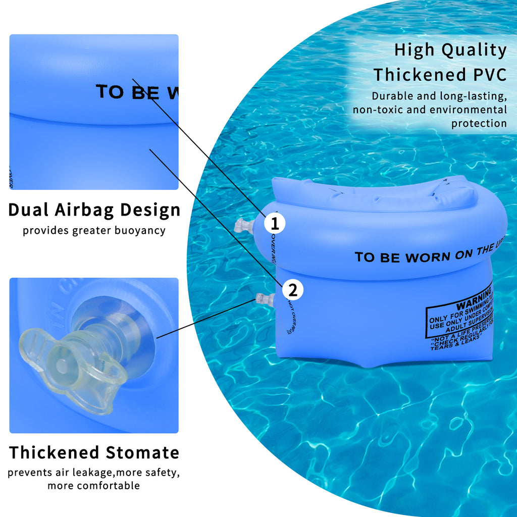 Blue 4 Pack Inflatable PVC Swimming Arm Bands A319