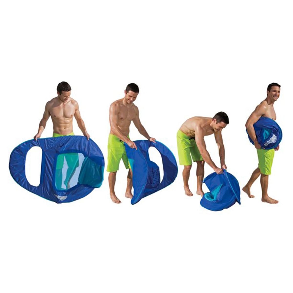 Dark & Light Blue Inflatable Floating Chair with Cup Holder (2 Pack) M7417