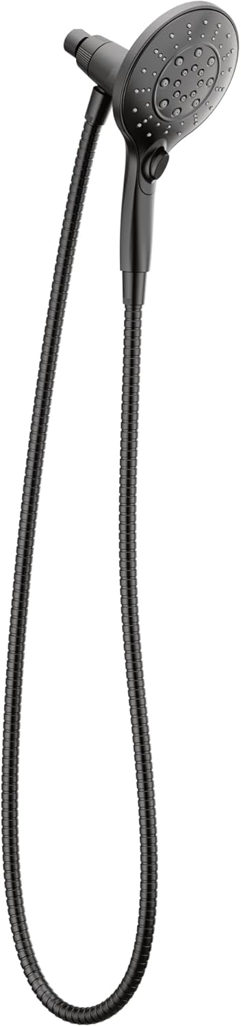 Matte Black 5.5-Inch Handheld Showerhead with Magnetic Docking System W264716