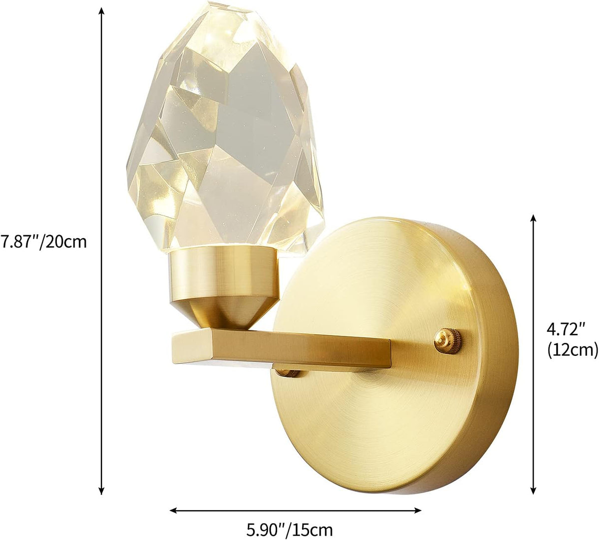 Crystal Gold Wall Sconce, K9 Crystal Wall Mounted Light X524