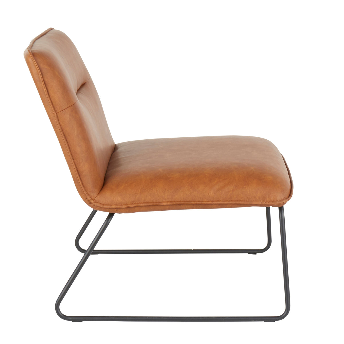 Industrial Faux Leather Accent Chair Camel H8975