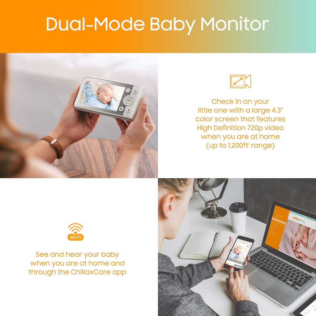 Baby Monitor with Camera & Control Unit, 4.3 Screen, HD Camera, Night Vision J29312