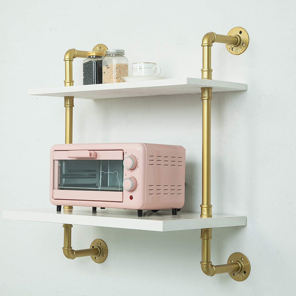 Industrial Retro Wall Mount Iron Pipe Microwave Oven Shelf Stand L139033
