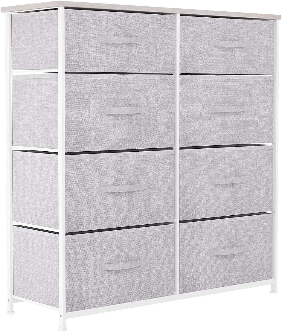 8 Drawer Fabric Dresser with Steel Frame N7801