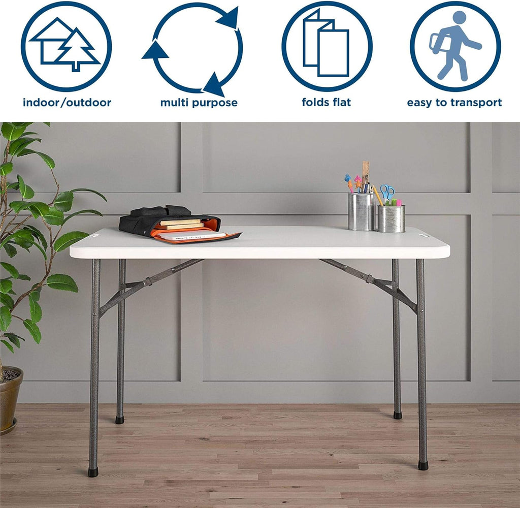 White 4 ft. Folding Utility Table H36108
