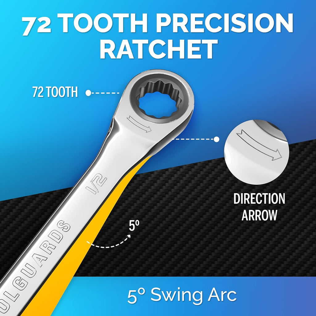 13 Pieces Slim Profile Ratcheting Wrench with Rack Organizer G5692