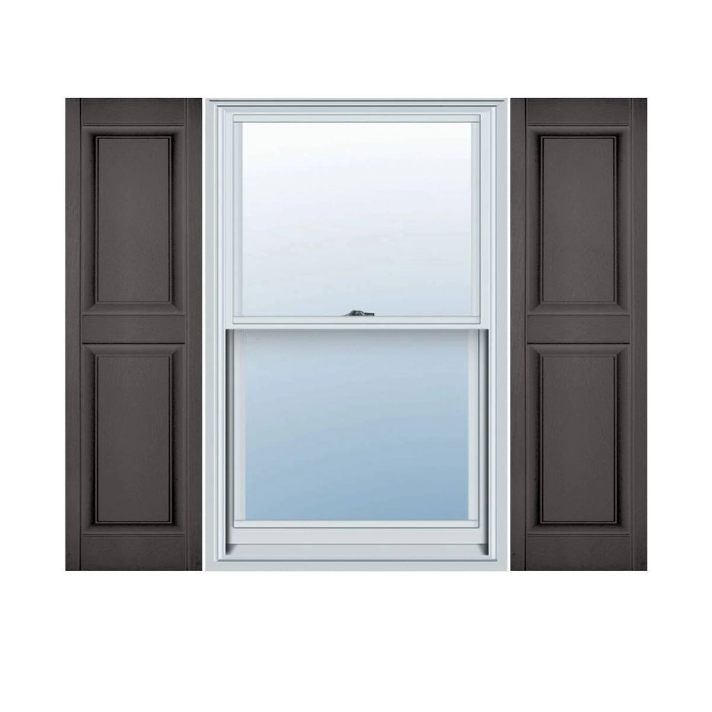 Tuxedo Grey Vinyl Raised Panel Shutters, Per Pair E4466