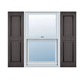 Tuxedo Grey Vinyl Raised Panel Shutters, Per Pair E4466