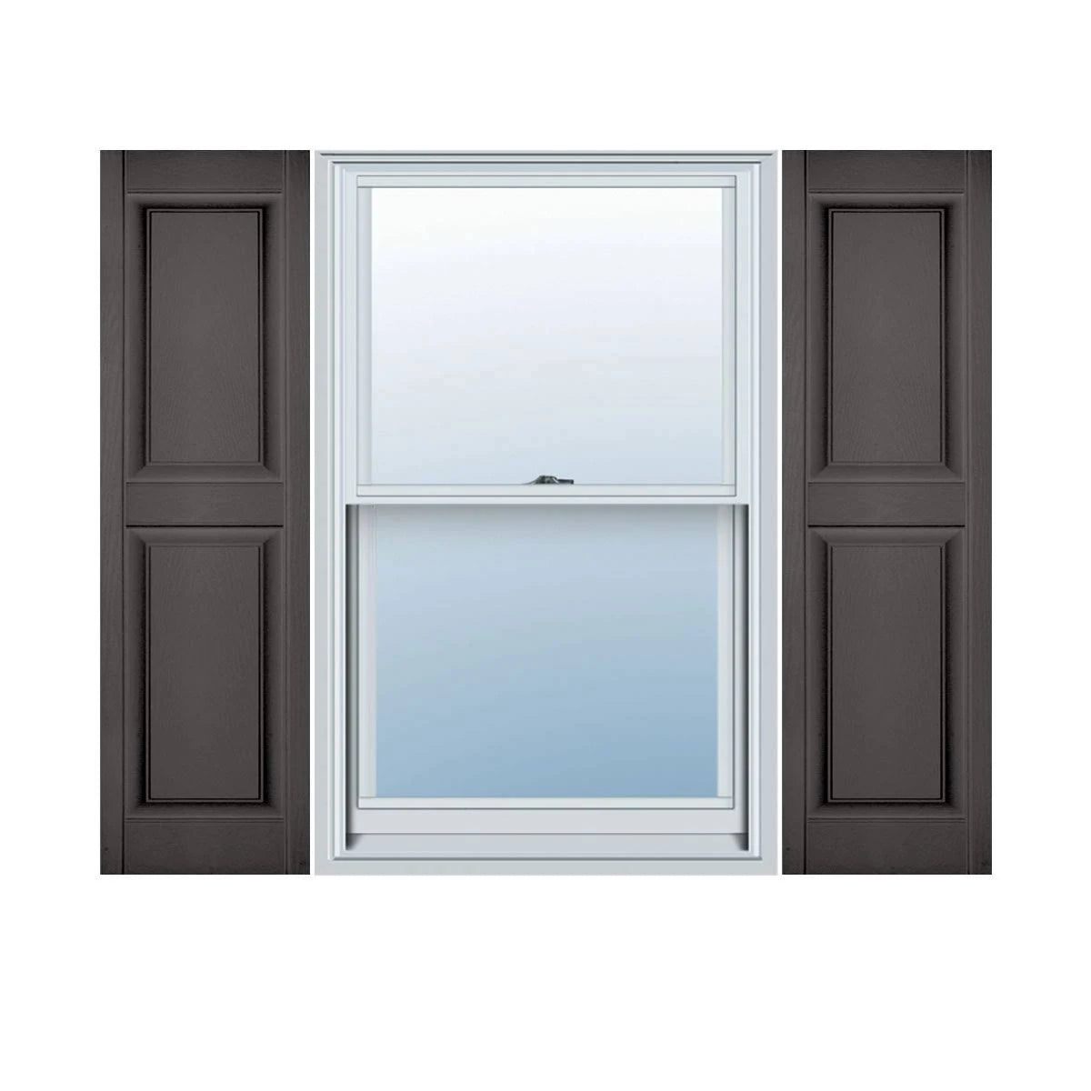 Tuxedo Grey Vinyl Raised Panel Shutters, Per Pair E4466