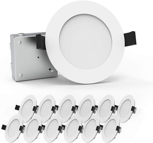 12Pack 6 Inch 12W 80W Eqv 800 Lm Dimmable Ultra Thin LED Recessed Lighting (5000K) D906
