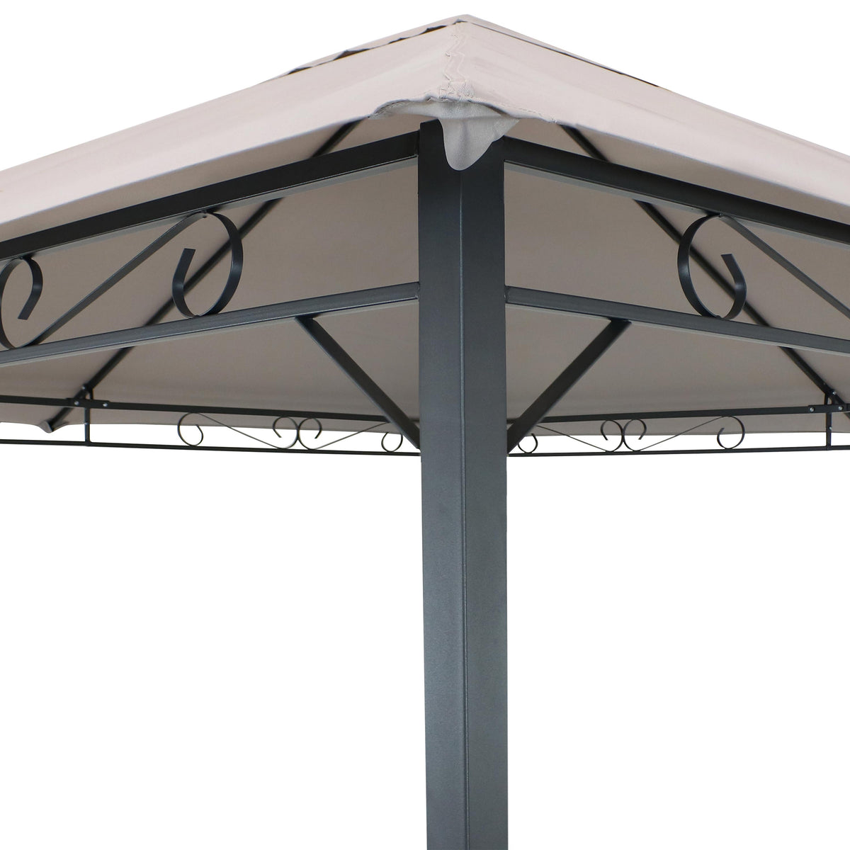 10' x 10' Steel Gazebo with Fabric Top - Gray K792