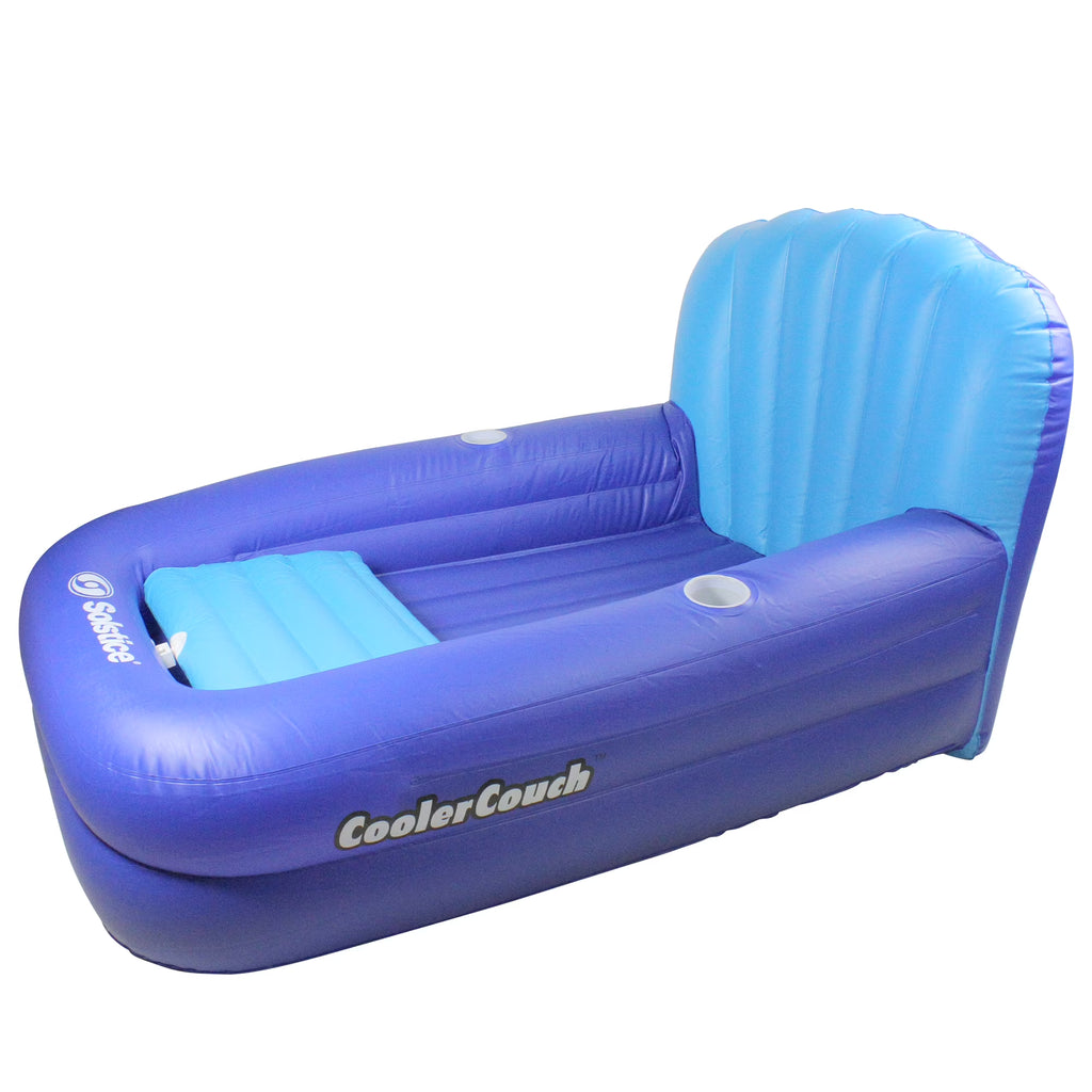 Blue Inflatable Swimming Pool Lounger with Ice Cooler Y61528