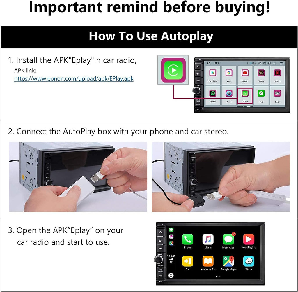 USB Dongle for Android Auto and Car Play Car Radio L555