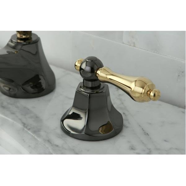 Polished Chrome/Black Nickel Widespread Lavatory Faucet with Brass Pop Up D3531