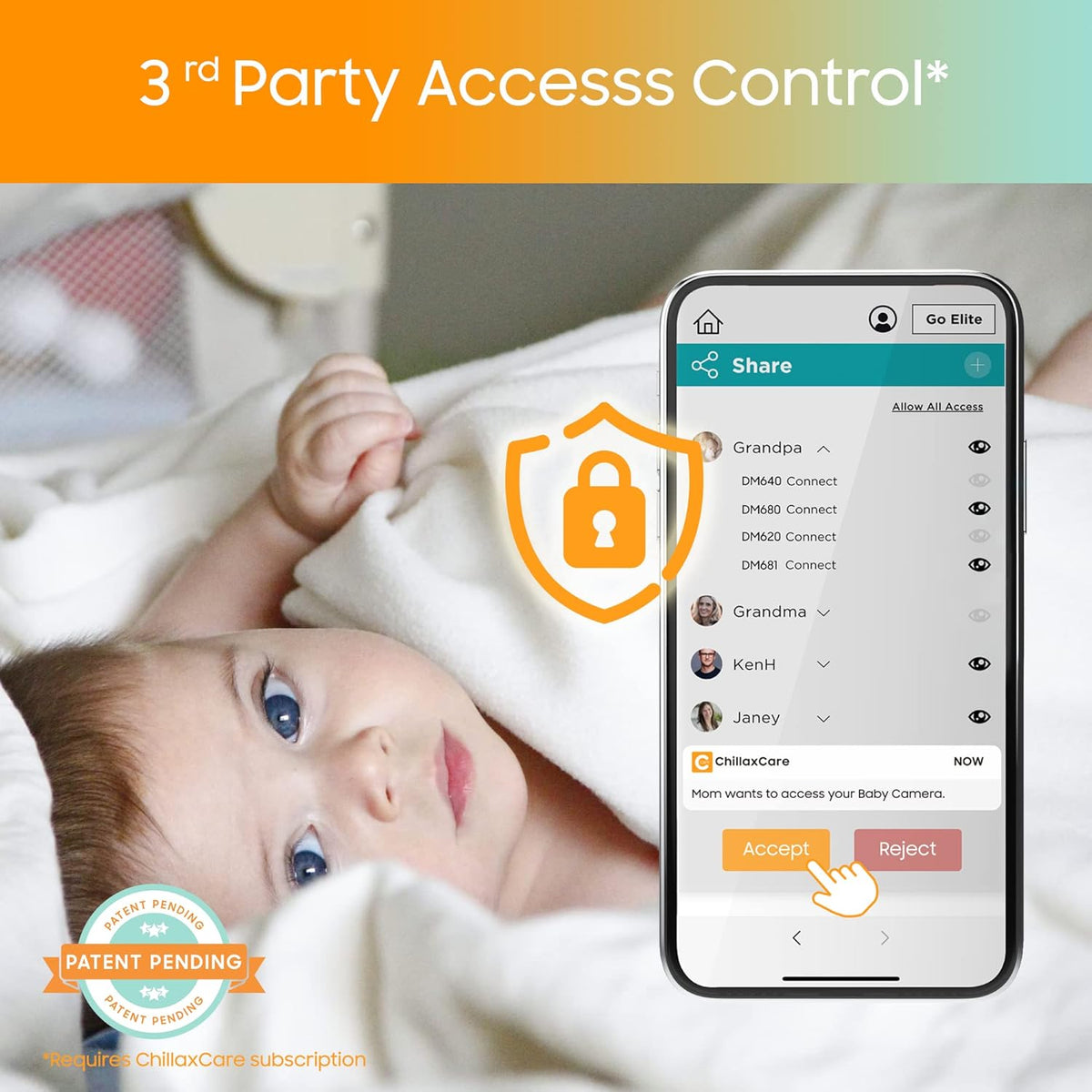 Baby Monitor with Camera & Control Unit, 4.3 Screen, HD Camera, Night Vision J29312