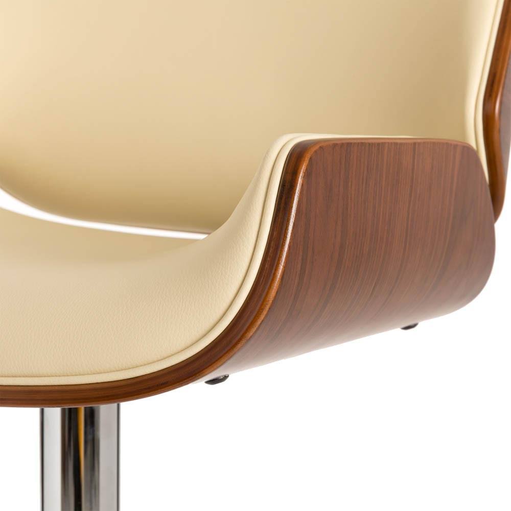 Beige Adjustable Height Swivel Bar Stool S74491