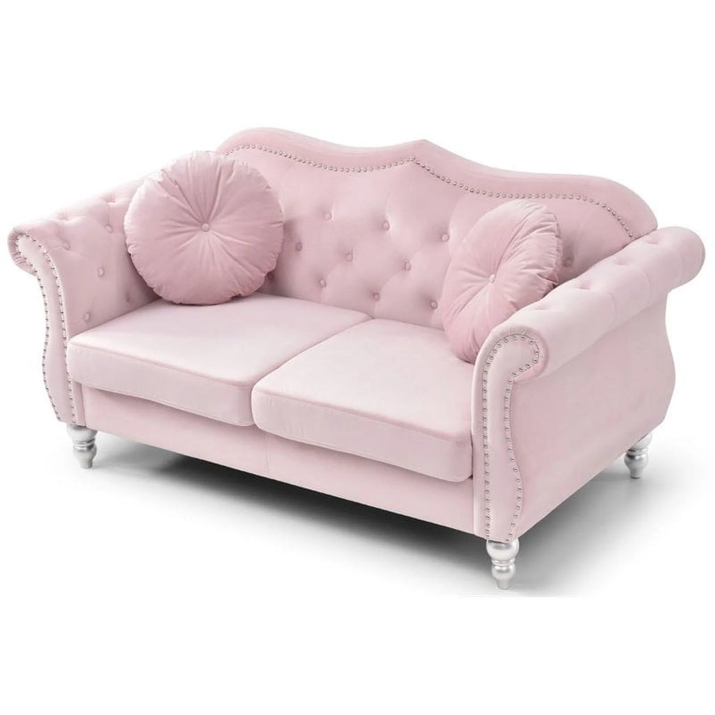 Pink 2-Piece Sofa and Loveseat Furniture Set D583